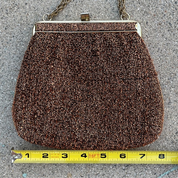 HL Harry Levine Vintage 70's Shoulder Bag/clutch metallic - Picture 9 of 11
